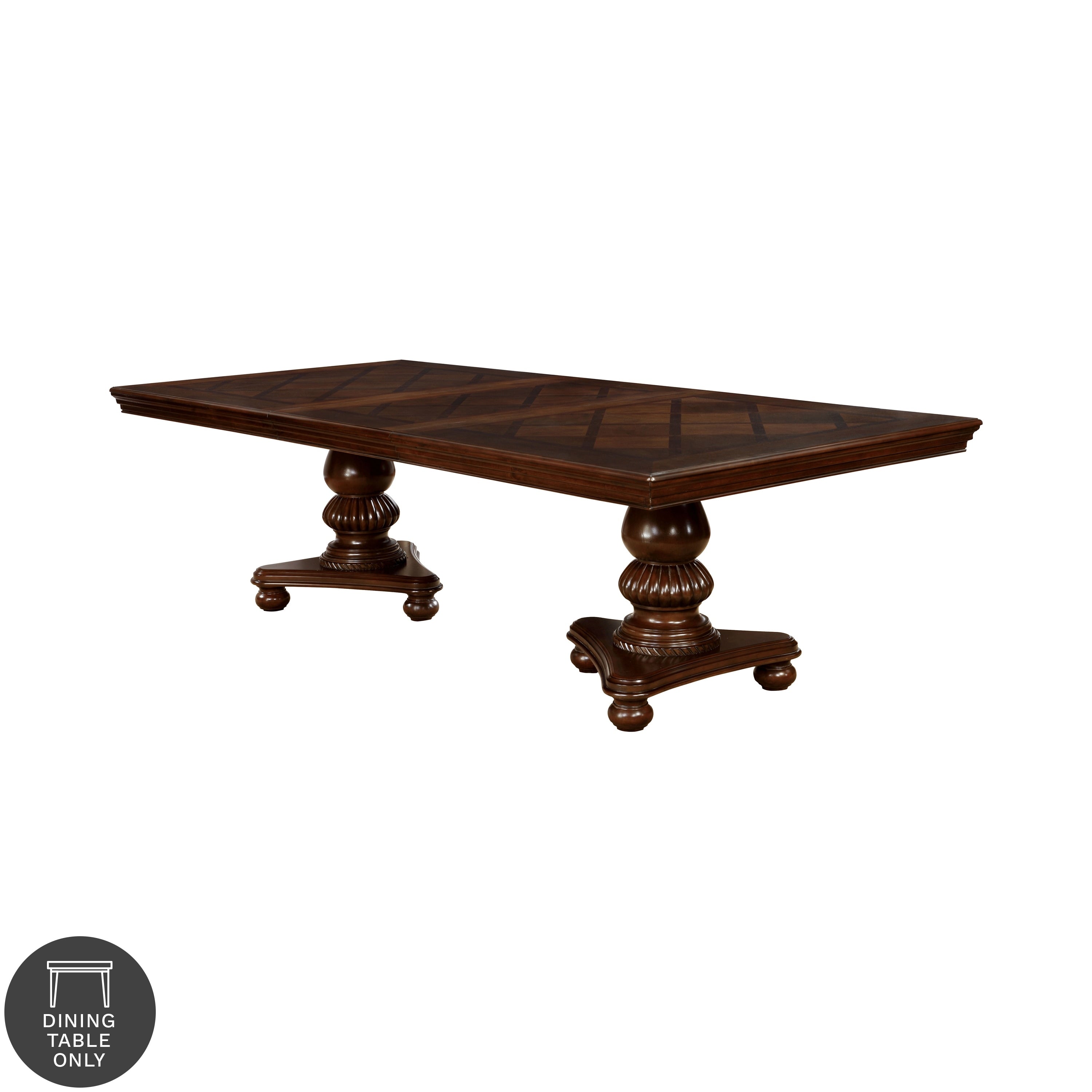 Furniture Of America Shayson Traditional Formal Brown Cherry 103 Inch Dining Table With 24 Inch Leaf Cherry Brown