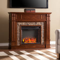 Copper Grove Tantramar Whiskey Maple Faux Stone Electric Media Fireplace