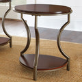 Porch Den Marcus Round Mixed Media End Table