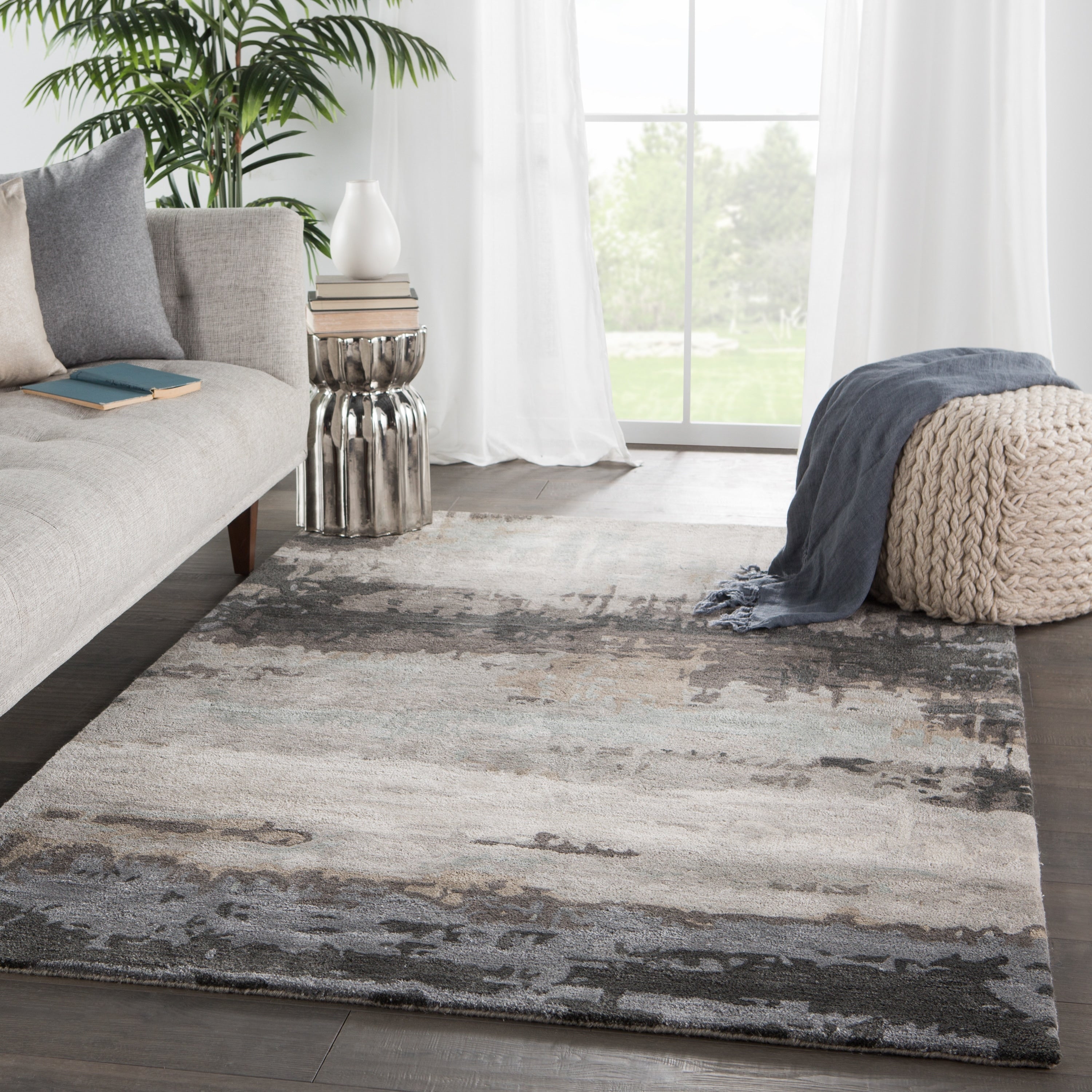 Copper Grove Marown Handmade Black Grey Area Rug