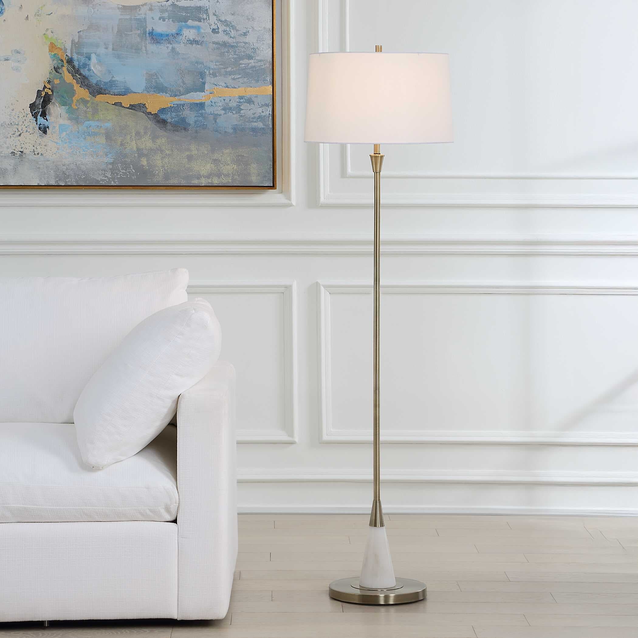 Copper Grove Metal And Marble Floor Lamp
