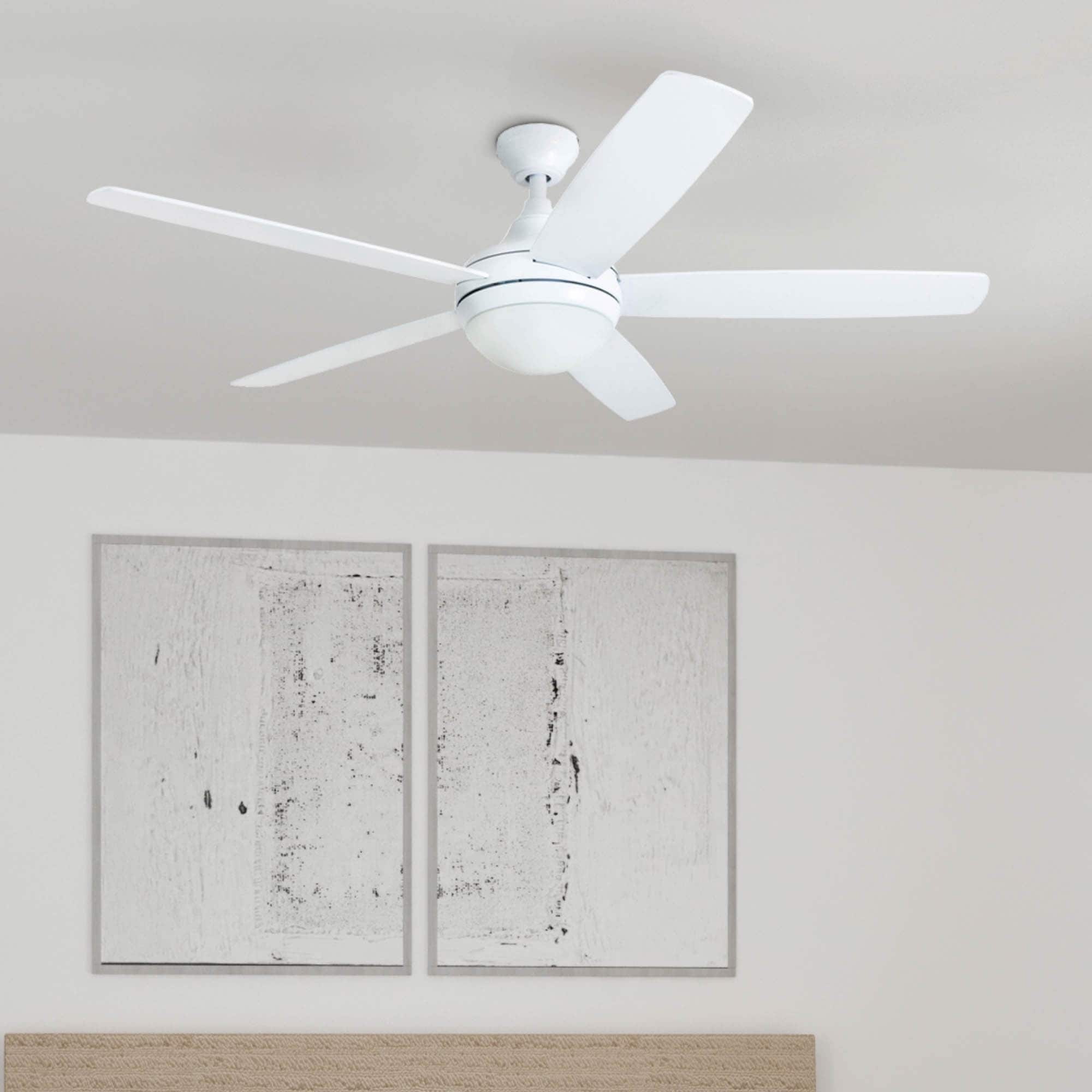 Copper Grove Mills 52 Inch Modern White Led Ceiling Fan With Remote