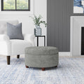 Copper Grove Moses Tan And Cream Tweed Tufted Storage Ottoman
