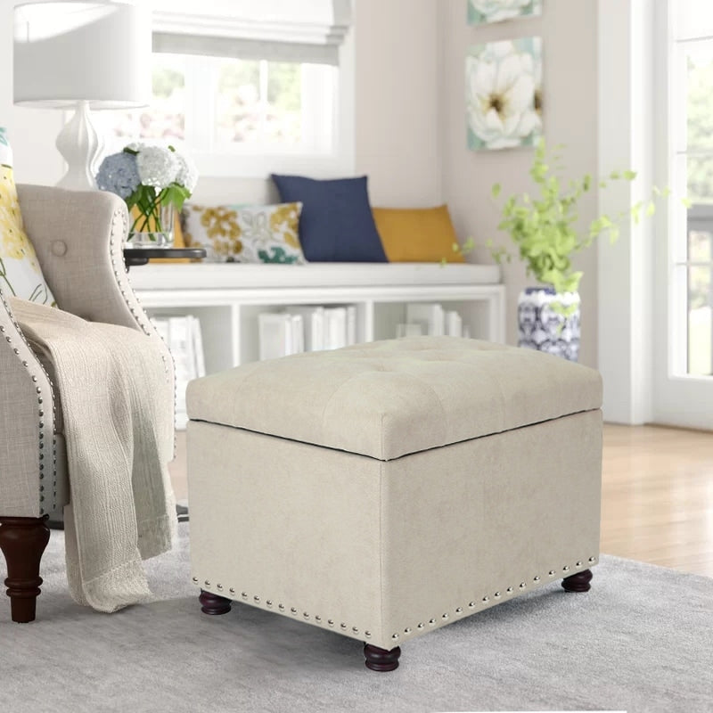 Copper Grove Mucuchies Rectangular Ottomon Footstool With Cotton Blend Upholstery