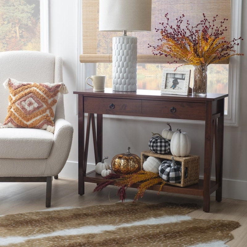 Copper Grove Heather Aged Cherry Rectangular Top Table