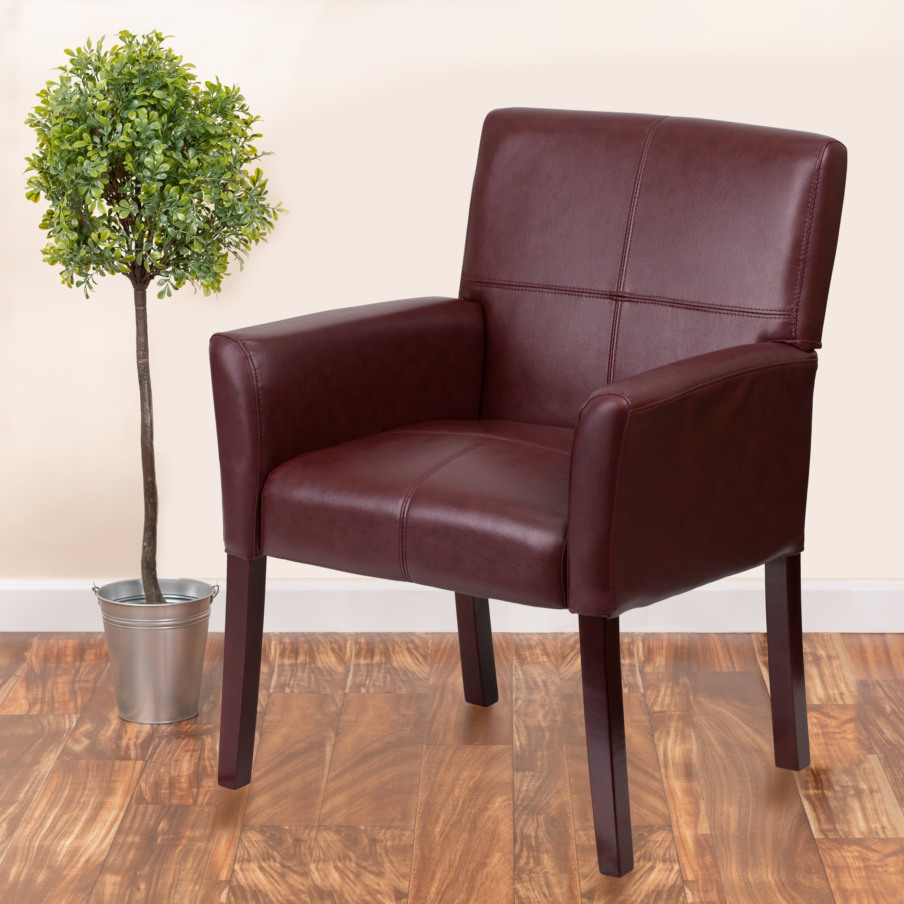 Copper Grove Neys Leather Executive Side Chair Or Reception Chair With Legs