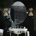 Copper Grove Oval Bathroom Wall Mirror With Polished Nickel Frame