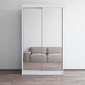 Copper Grove Parasol Modern Glossy Wardrobe Armoire With All Mirror Fronts