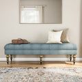 Copper Grove Pereiaslav 62 Inch Tufted Light Blue Bench
