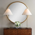 Copper Grove Plated Antique Brass Iron Lamp Set.
