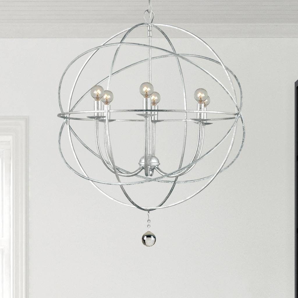 Copper Grove Poltava 6 Light Silvertone Chandelier