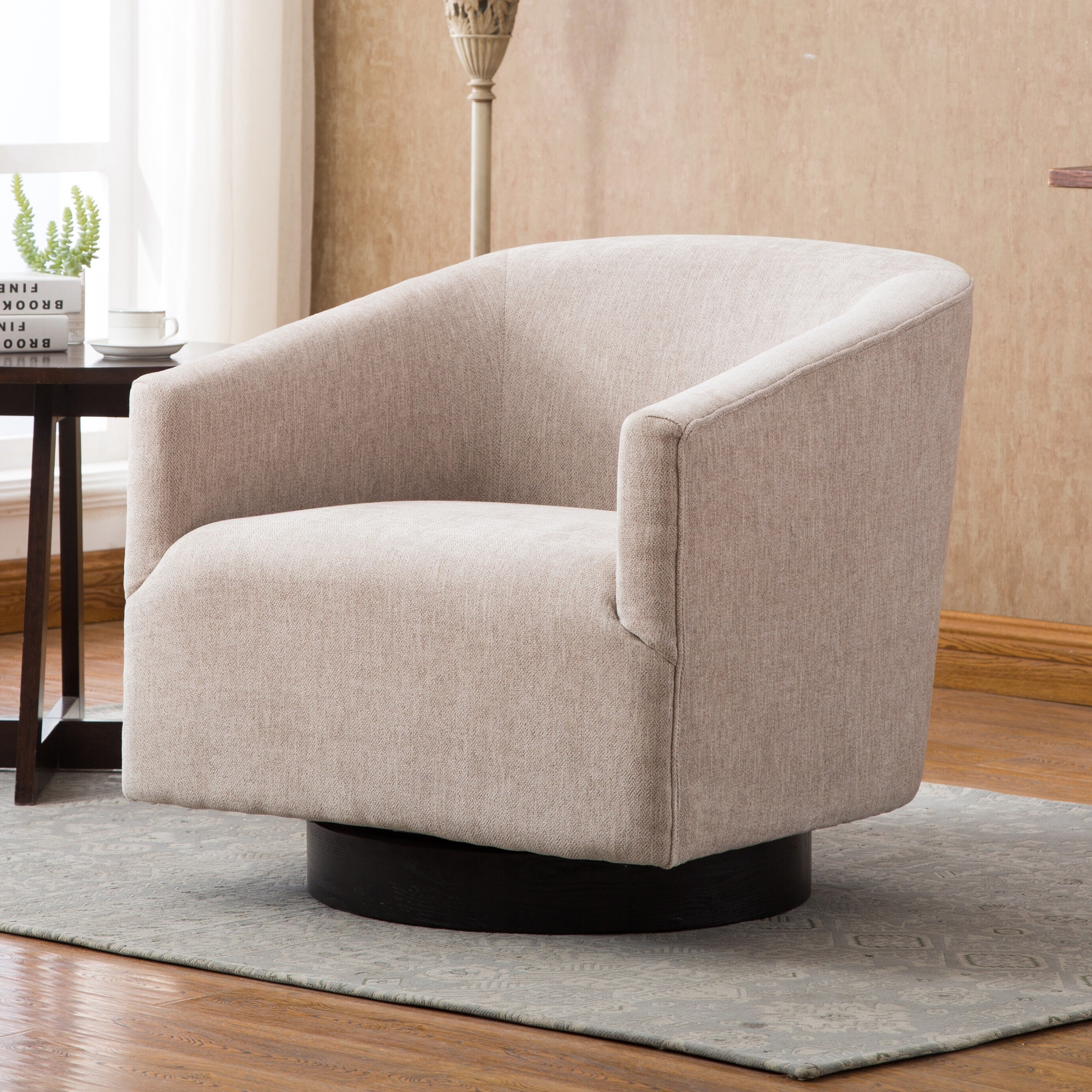Gigi Wood Base Swivel Chair By Greyson Living