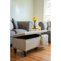 Homepop Large Storage Bench With Nailhead Trim