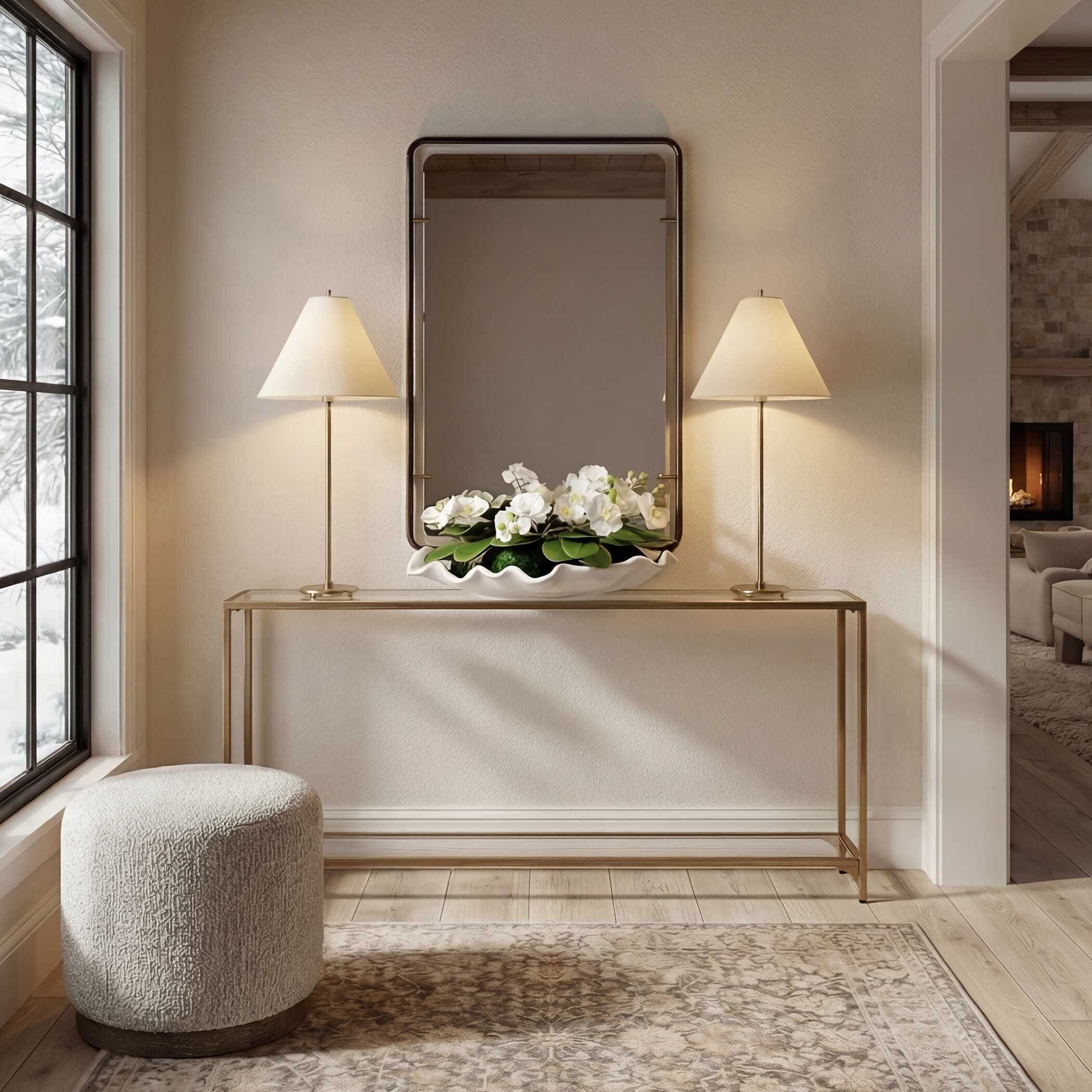 Copper Grove Rounded Edge Suspended Mirror