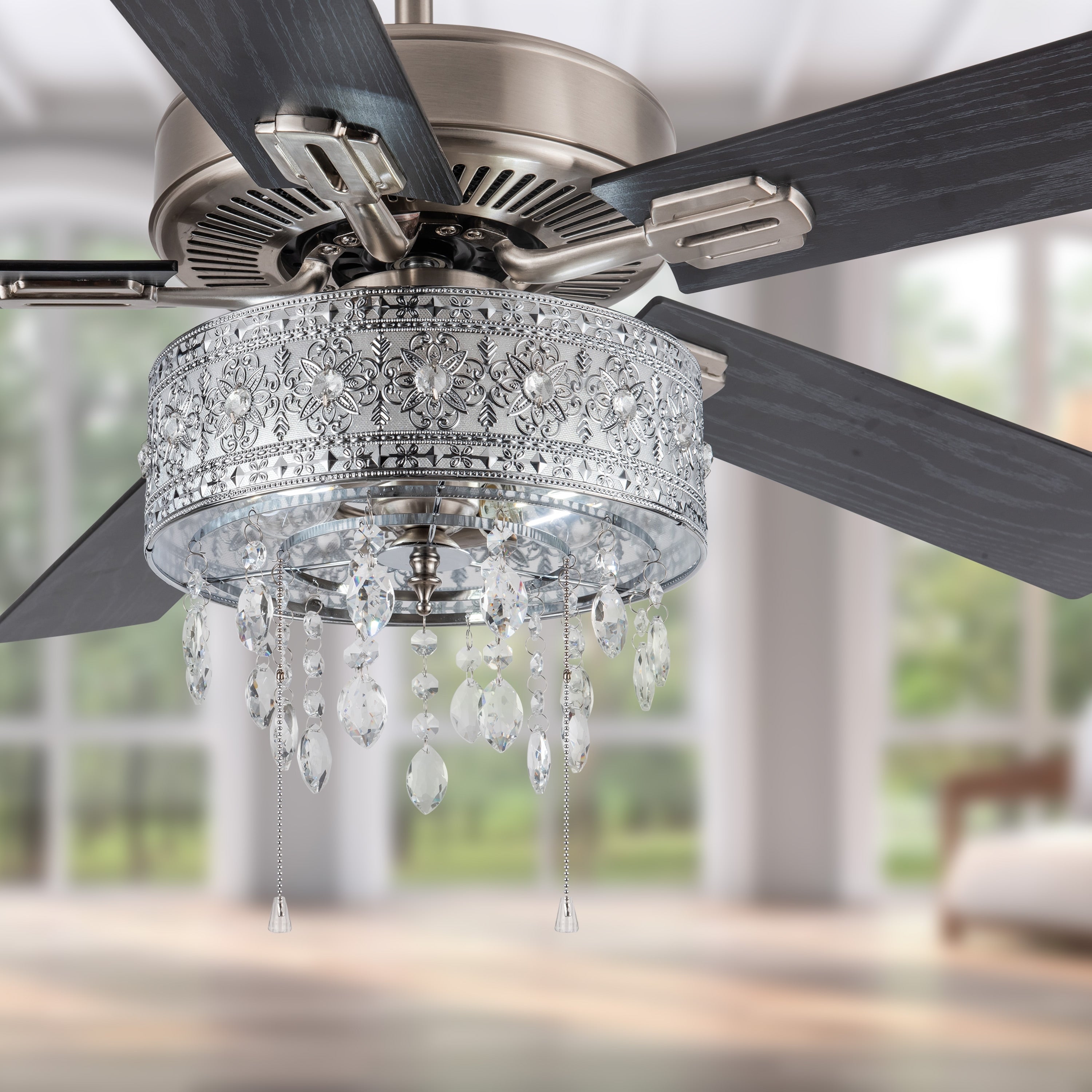 Copper Grove Cagua 52 Inch Crystal Led Chandelier Ceiling Fan