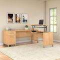 Bush Somerset 72W 3 Position Sit To Stand L Shaped Desk In Ash Gray
