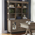 Simply Elegant Heathered Taupe Credenza Hutch