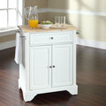 Copper Grove Slade Natural Wood Top Portable Kitchen Island In White Finish