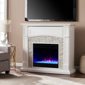 Copper Grove Stevens Transitional White Media Color Changing Fireplace