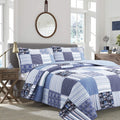 Copper Grove Stornoway Plaid Denim Patchwork 3 Piece Quilt