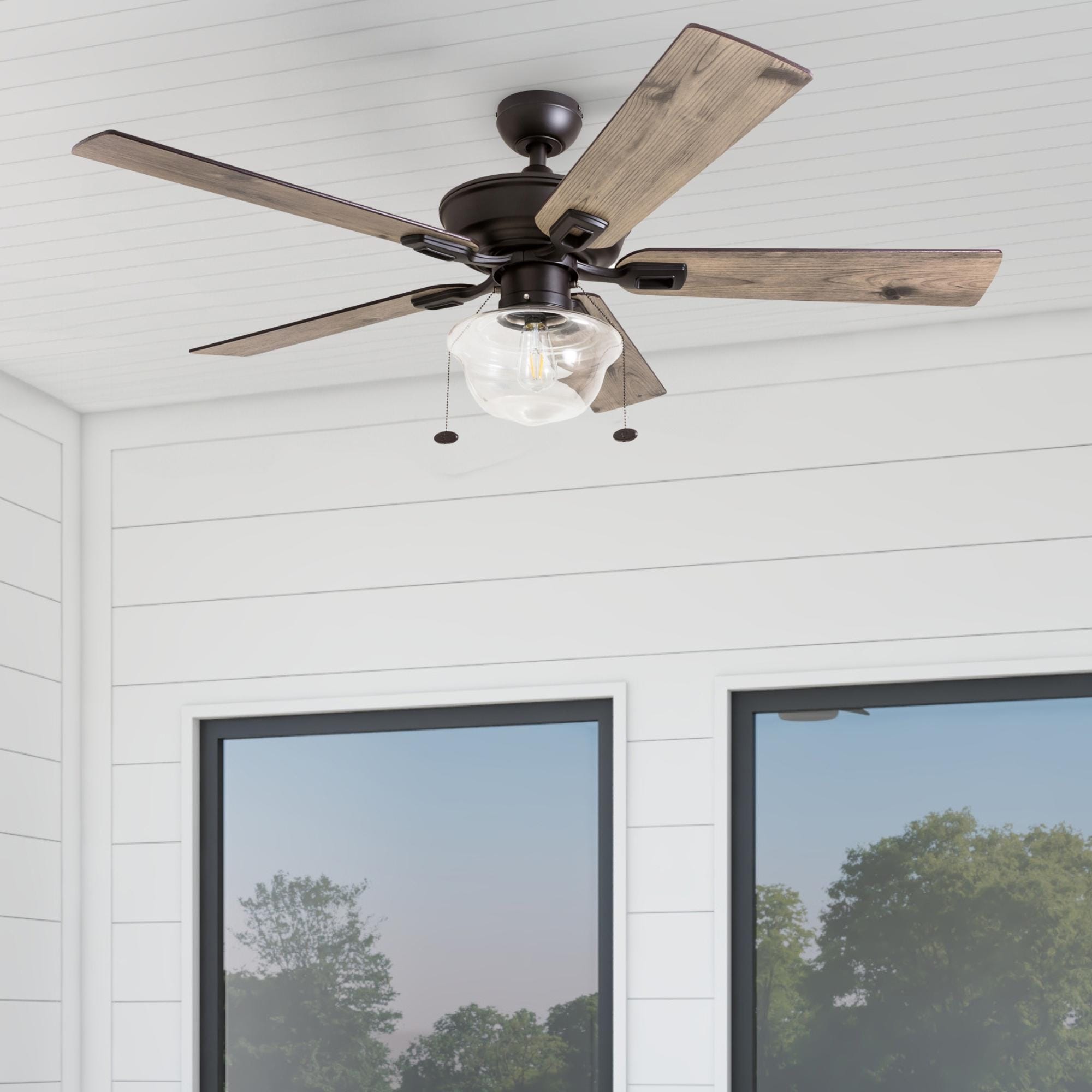 Copper Grove Strang 52 Inch Indoor Outdoor Ceiling Fan With Barnwood Blades