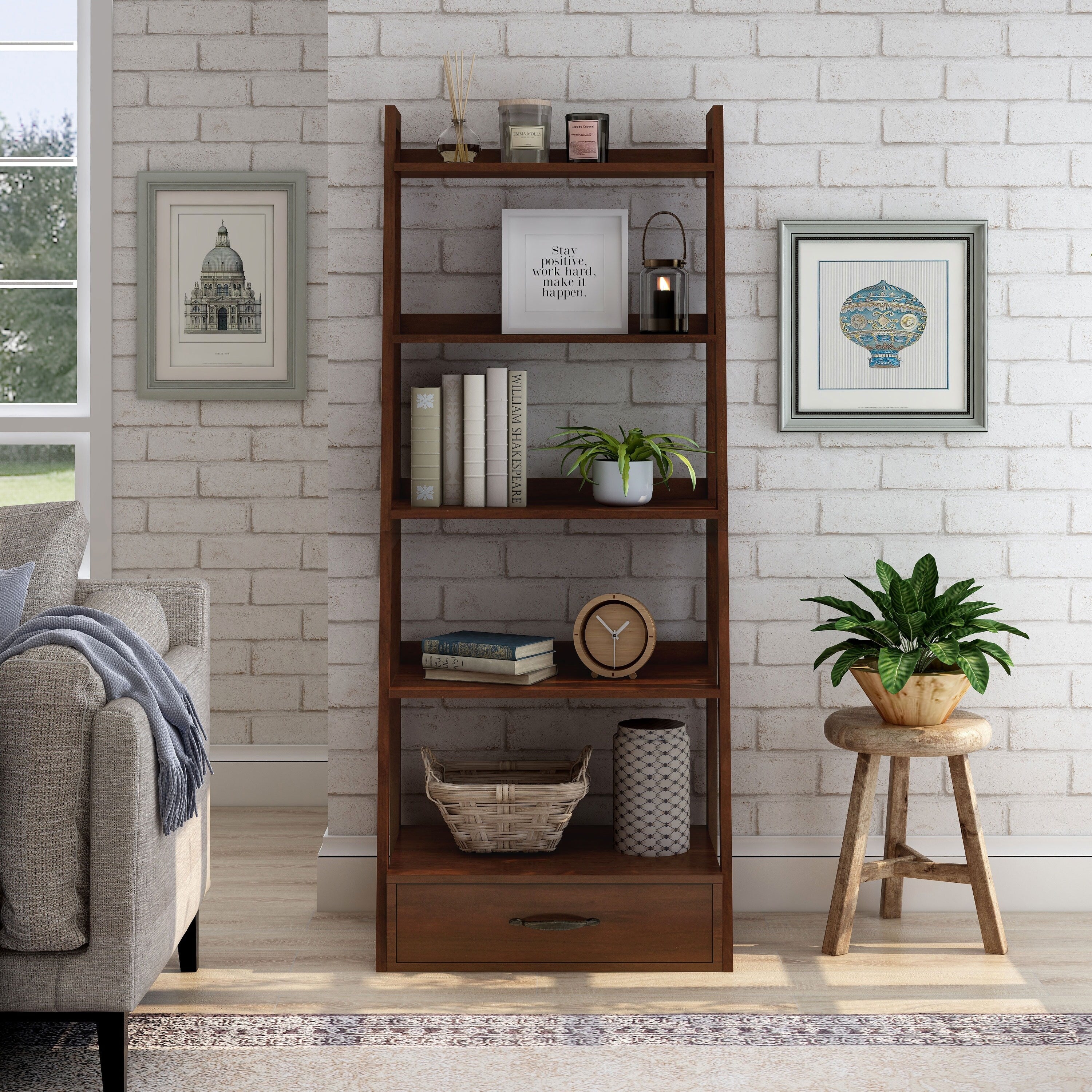 Dane Contemporary 5 Tier Ladder Bookshelf By Foa