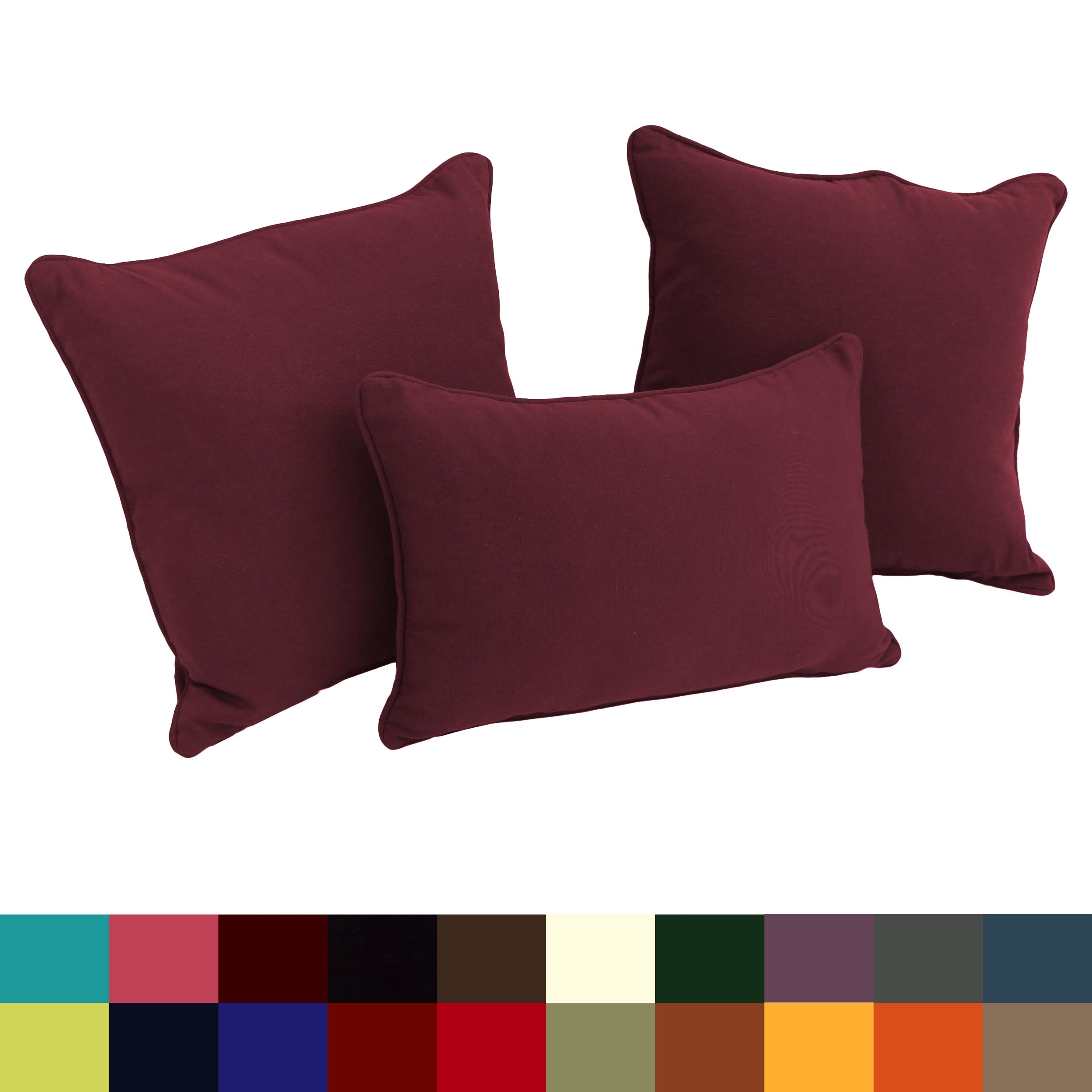 Copper Grove Elk Island Solid Twill Throw Pillows Set Of 3