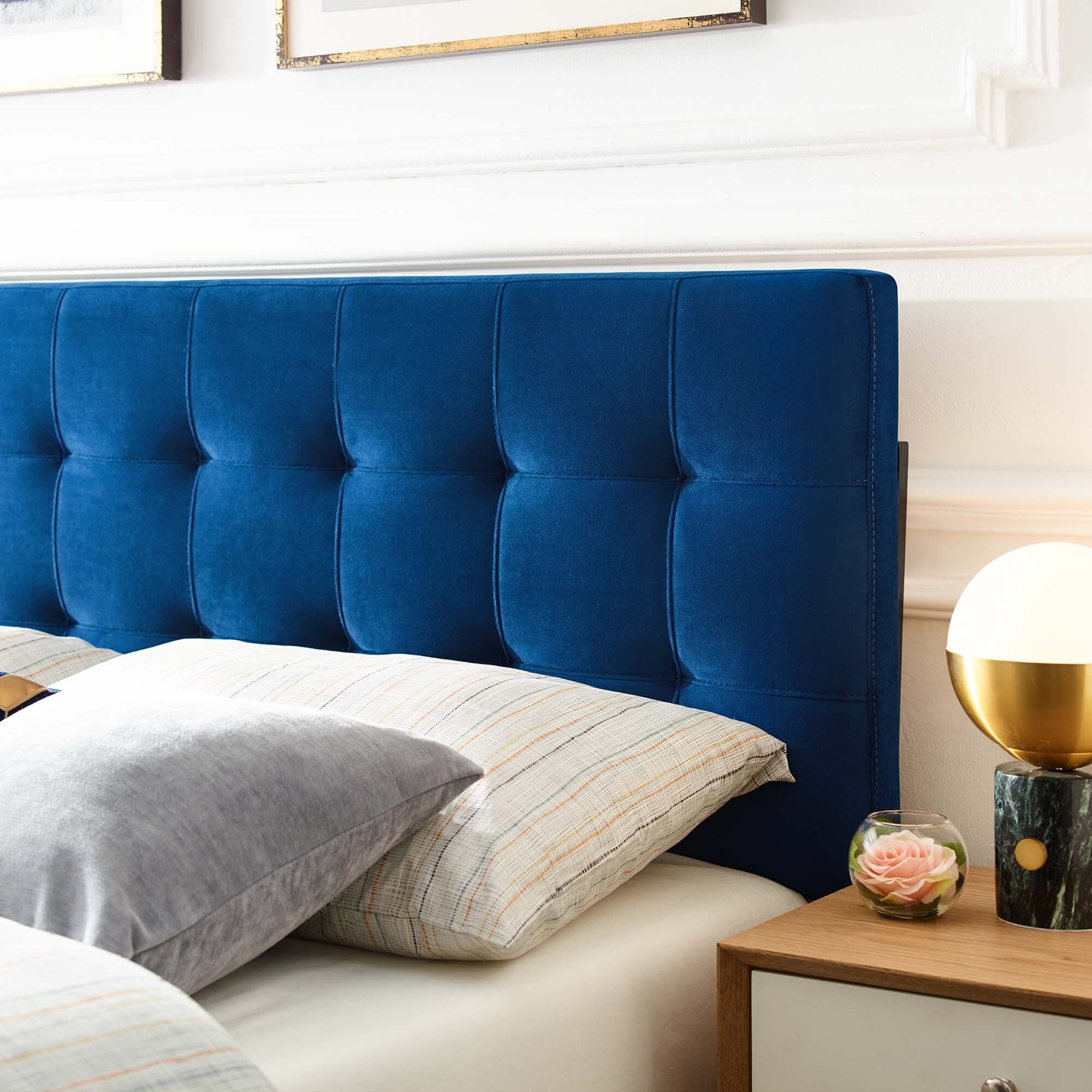 Copper Grove Worishofen Full Size Tufted Velvet Headboard