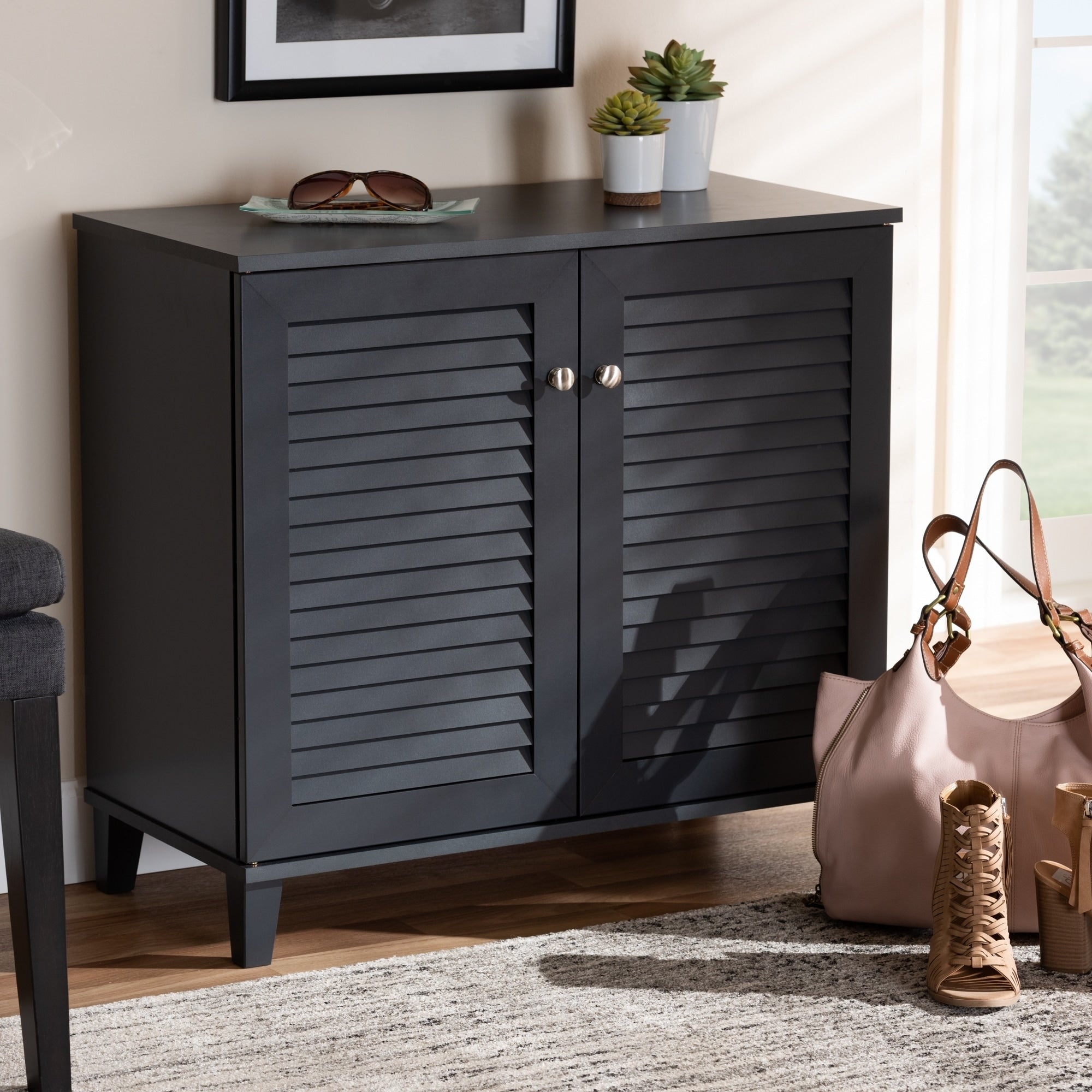 Copper Grove Zdolbuniv Dark Grey 4 Shelf Shoe Storage Cabinet