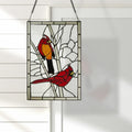 Copper Grove Zoetermeer 30.25 Inch Northern Cardinal Songbird Stained Glass Window Panel