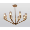 Copper Metal Ceiling Fixture With Clear Glass Shades