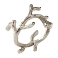 Saro Lifestyle Silvertone Aluminum Coral Design Dinner Napkin Rings Set Of 4