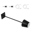 Cordless Table Lamp 2 Pcs Rechargeable Battery Desk Lamp Adjustable Height Black