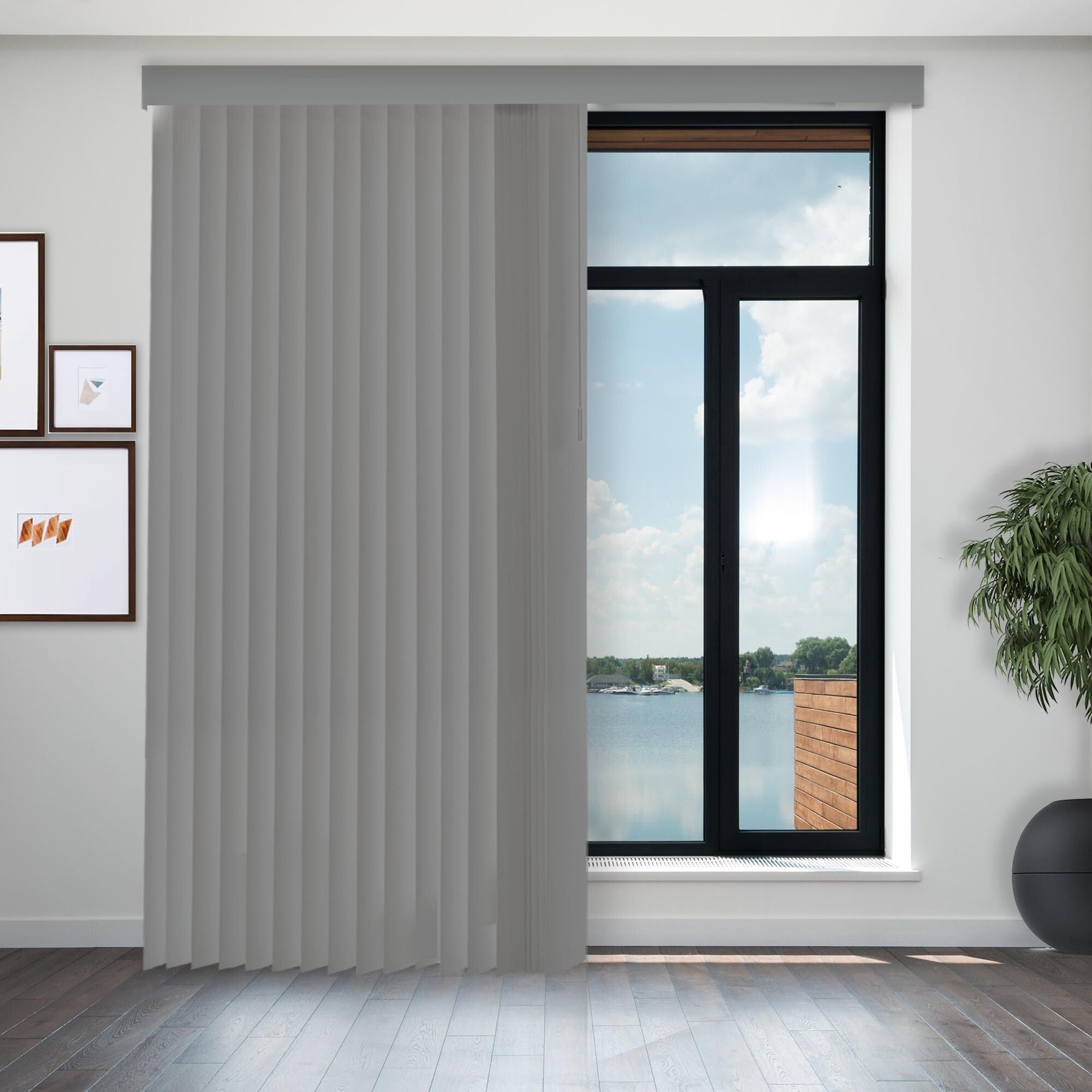 Cordless Vertical Blinds Oxford Alabaster 78 W X 84 H