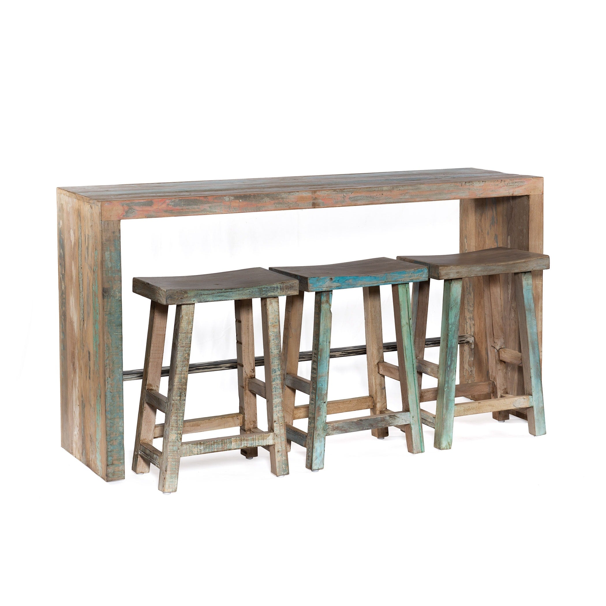 Cordoba Vintage Reclaimed Teak Gathering Table And Stools N A