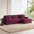 Corduroy Modular Sectional Sofa With Chaise And Adjustable Headrest