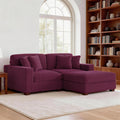 Corduroy Modular Sectional Sofa With Ottoman For Living Room Seating