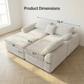 Corduroy Sectional Cloud Couch With Movable Ottoman High Density Boneless Sponge Sofa L Shape Deep Seat Corner Sofa