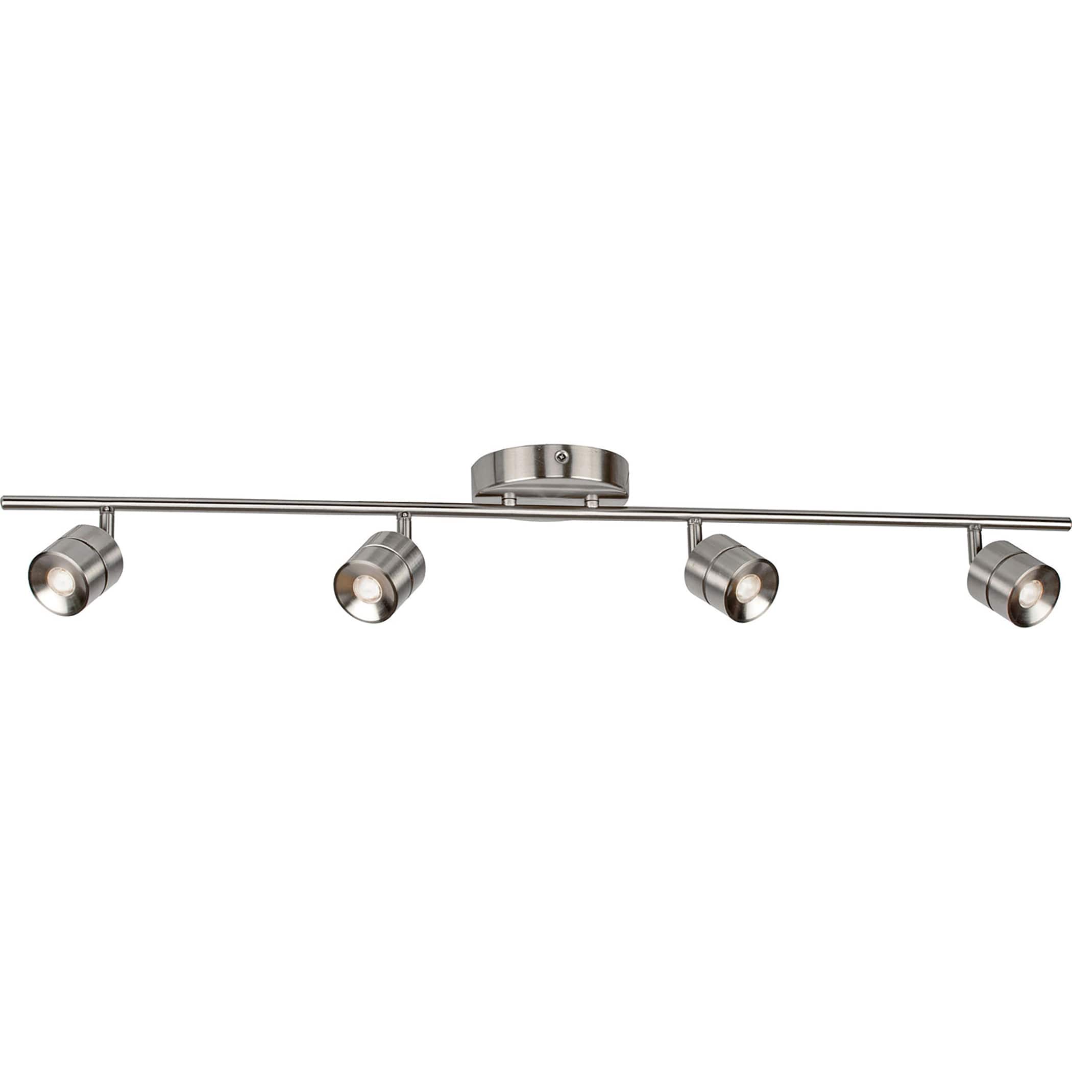 Core 4 Light Satin Nickel Led Fixed Rail Satin Nickel Steel Shade