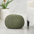 Corisande Knitted Cotton Pouf By Christopher Knight Home