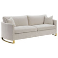 Corliss Beige Upholstered Arched Arm Sofa