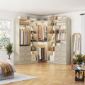 Corner Closet System With 6 Drawers 4 Hanging Rods Set Of 3 Reversible Walk In Closet Organizer System With Adjustable Shelves