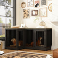 Corner Dog Crate Furniture With Removable Divider Large Wooden Top Pet Crate End Table For Living Room