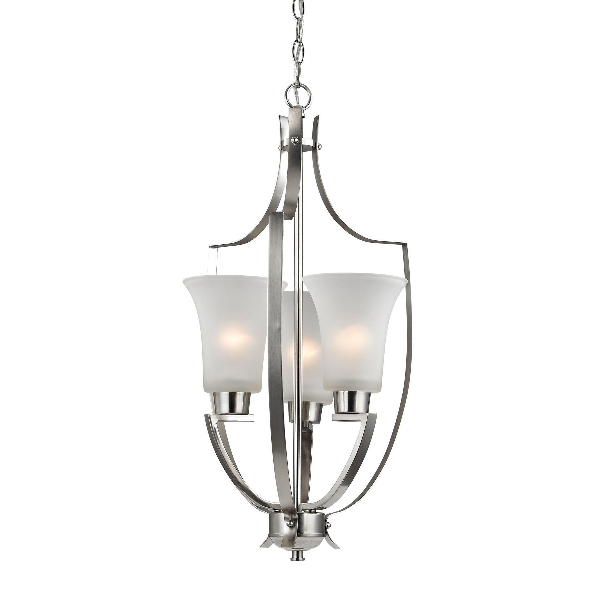 Cornerstone Foyer Collection 3 Light Pendant In Brushed Nickel Silver