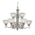 Cornerstone Hamilton 9 Light Chandelier In Brushed Nickel Brushed Nickel