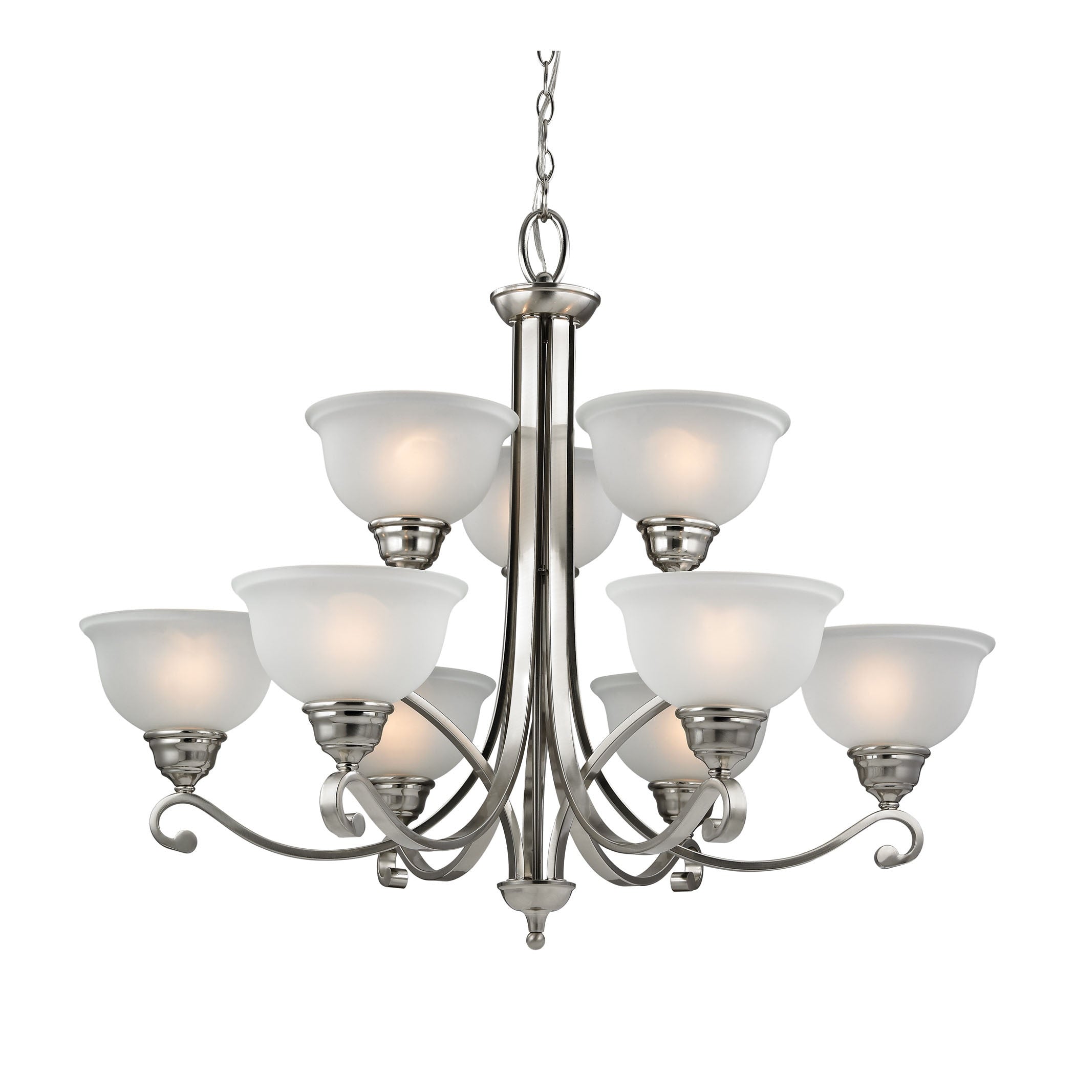 Cornerstone Hamilton 9 Light Chandelier In Brushed Nickel Brushed Nickel