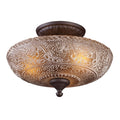 Cornerstone Oiled Bronze Norwich 3 Light Semi Flush