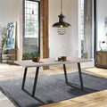 Coronado Contemporary Dining Table In Grey Powder Coated Finish With Cement Gray Top
