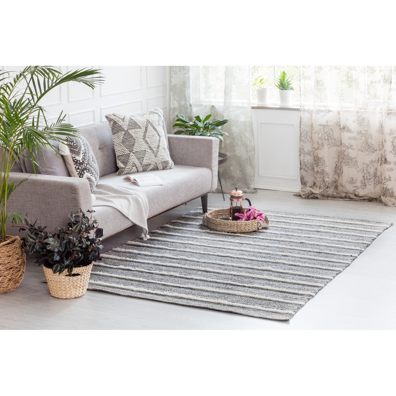 Corrina Charcoal Gray Natural Cotton Area Rug