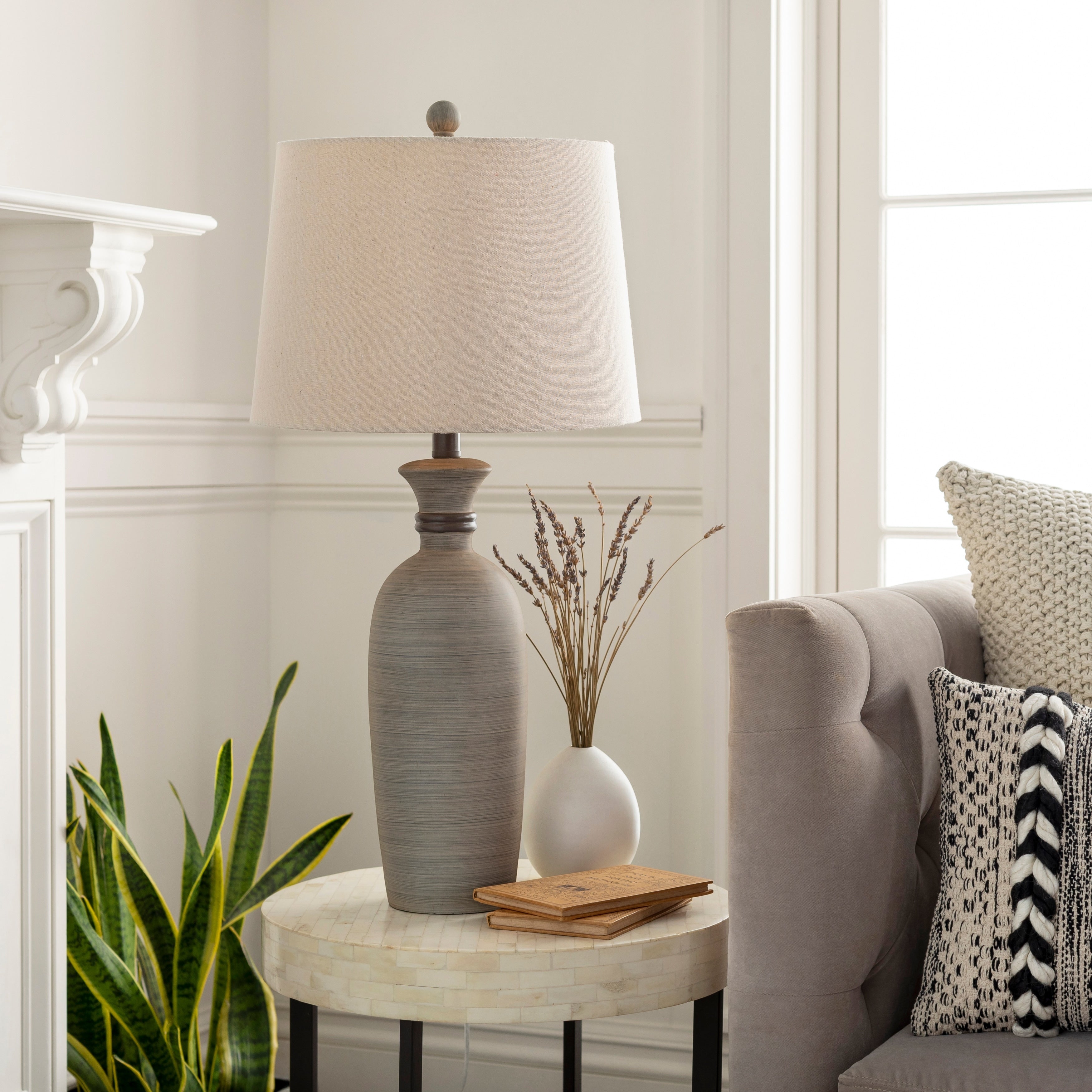Corrine Classic Grey 28.5 Inch Table Lamp 28.5 H X 14 W X 14 D